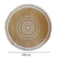 4pcs 15 Styles Retro Round Placemat Set Heat Insulation Tableware Plate Mat Hand Woven Tassels Placemat Dinning Table Decoration