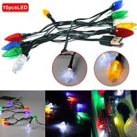 1.2 Meter 10 Lampu Led Kabel Pengisian Daya Ponsel Lampu Natal LED Kabel Pengisi Daya USB untuk Iphone/Mikro USB/Tipe C