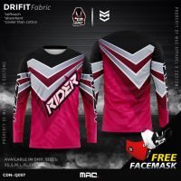 2023 NEW   fashion q058 rider drifit pink full sublimation long sleeve, full print T SHIRT, rider shirt,motorcycle  (Contact online for free design of more styles: patterns, names, logos, etc.)