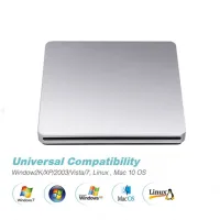 Kuwfi DVD RW USB 3.0 Burner แบบพกพาเอ็กซ์เทอนอลดีวีดีไดร์ฟซีดี/เครื่องเล่น DVD ROM สล็อตอินไดรฟ์อ่านเขียนซุปเปอร์สำหรับแล็ปท็อป