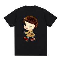 Japan Street Art Yoshitomo Nara Pattern Printing Mens 100 % Cotton O-neck Short -sleeved T-shirt