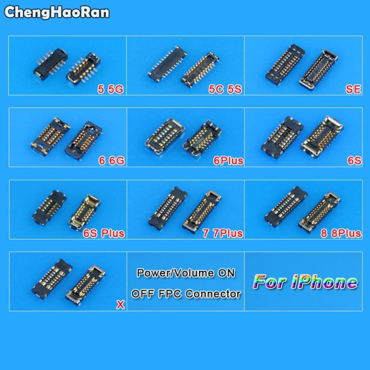 Chenghaoran การเปิดปิดระดับเสียงของปลั๊กขั้วต่อ Fpc สำหรับเปลี่ยนมาเธอร์บอร์ดสำหรับ Iphone 5 5c 5S Se 6S 7 8 Plus X