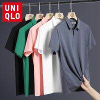 Uniqlo เสื้อยืดโปโล แขนสั้น ผ้าฝ้าย ทรงหลวม แบบแห้งเร็ว ลําลอง แฟชั่นฤดูร้อน สําหรับผู้ชาย