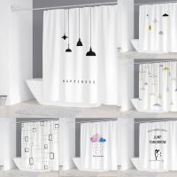 【YD】 Chandelier Printing Shower Curtain Polyester Decoration with 12 Hooks