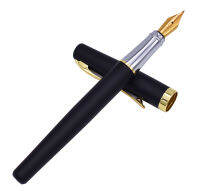 Duke 209 Steel Fude การประดิษฐ์ตัวอักษร Fountain ปากกา Bent Nib , Matte Black พร้อมคลิปทองขั้นสูงเขียนของขวัญปากกา