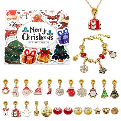 Christmas Bracelet DIY Jewelry Making Set for Gifts Charm Beads Pendant Jewelry Making Accessories Set for Women Girls