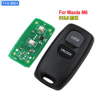 YOUBBA 2ปุ่มรีโมทสมาร์ทกุญแจรถ Fob 313.8MHZ สำหรับ Mazda M6