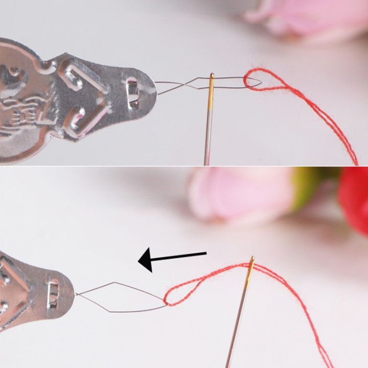 100pcs-silver-thread-loop-diy-threader-stitch-insert-manual-sewing-tool-threader
