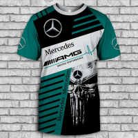 2023 Mercedes Amg Mens 3d Skull Print Short Sleeve T-shirt S-5xl 5pcs Unisex