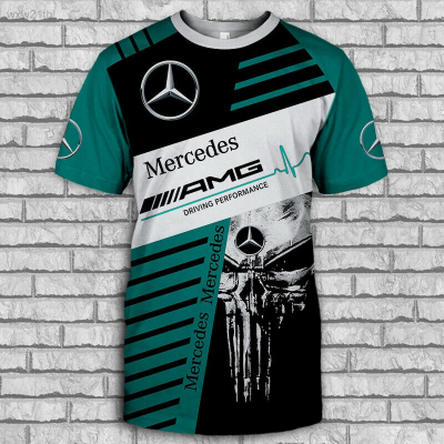 2023 Mercedes Amg Mens 3d Skull Print Short Sleeve T-shirt S-5xl 5pcs Unisex