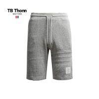 Thom Browne สี่โลโก้ยอดนิยม TB Thonn Jacquard Bar รังผึ้งกางเกงขาสั้นตาข่ายสบายๆเสื้อระบายอากาศ5นาทีของกางเกงในในช่วงฤดูร้อนนำเข้า2023