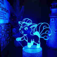 Takara Tomy โปเกมอน Vulpix อะนิเมะไฟ Led กลางคืนอะคริลิคไฟอุปกรณ์ตกแต่งห้องนอนโคมไฟตั้งโต๊ะ3มิติลายการ์ตูนไฟกลางคืนเด็ก