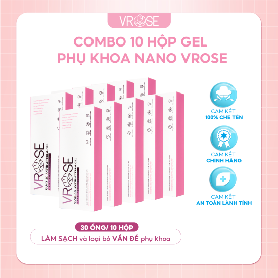 Combo 10 hộp gel phụ khoa nano vrose làm sạch vùng kín - ảnh sản phẩm 1