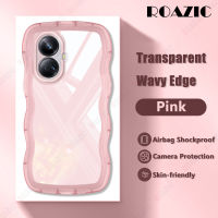 เคสโทรศัพท์ขอบลอน ROAZIC สำหรับ Realme 10 Pro 5G/Realme 10 Pro + Plus 5G เคสใสสีขนมปกหลัง TPU แบบนิ่ม