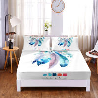 Dream Catcher Printed 3pc Polyester Fitted Sheet Mattress Cover Four Corners with Elastic Band Bed Sheet Pillowcases