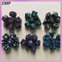 CXXP 7pcs/set ของขวัญสำหรับเด็ก D4 D6 D8 D10 สำหรับ TRPG DND เกมตาราง ลูกเต๋าเกม ลูกเต๋า DND ลูกเต๋าหลายด้าน