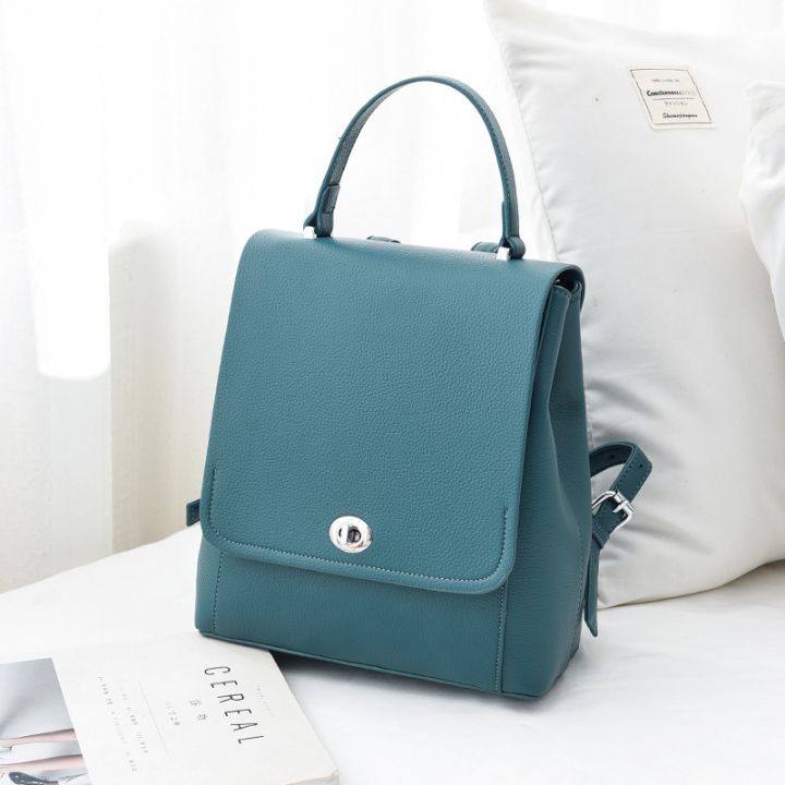 the-new-summer-2021-ms-han-edition-of-simple-backpack-lock-type-clamshell-handbag-fashion-travel-bag