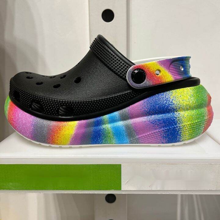 crocs platform rainbow