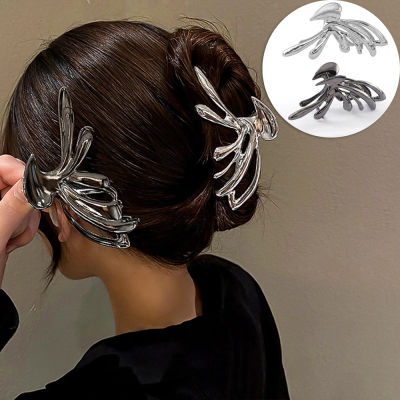 Metal Hair Clips Hairgrip Barrette Liquid Metal Hair Clip Personalized Shark Clip Metal Butterfly Hair Claws