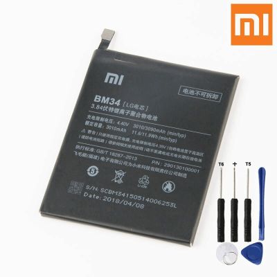 แบตเตอรี่ BM34 สำหรับ Xiao Mi Note Pro BM34 ของแท้เปลี่ยนแบตเตอรี่ 3090mAh ฟรีเครื่องมือ