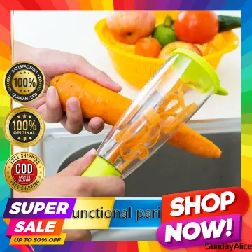 Fruit Vegetable Peeler With Storage Cup Cylinder scraper With