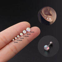 2-5Mm AB สีรอบ Zircon Gold-Plated ก้านบางสแตนเลสสกรูต่างหูเกาหลีต่างหูเจาะ