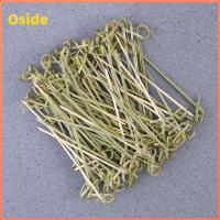 OSIDE 100pcs ครัวเรือน ตกแต่งงานปาร์ตี้ เครื่องมือบาร์ ส้อมจิ้มผลไม้ ค็อกเทลคัดสรร ติด ปมไม้ไผ่