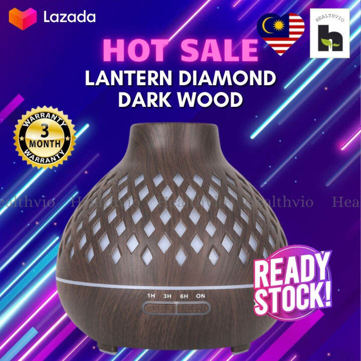 FREE Remote) 400ml Ultrasonic Lantern Series Diffuser (Woodgrain Design) 】 for Aromatherapy