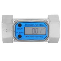 VBESTLIFE Mini LCD Digital Turbine Flowmeter ดีเซลเครื่องวัดการไหลของน้ำมันเชื้อเพลิง15-120L 1.5นิ้ว NPT Liquid Flow Meter ตัวบ่งชี้การไหล