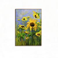 Pure Hand Painted Oil Painting Abstract Sunflower Painting Modern Home Wall Decoration No Frame