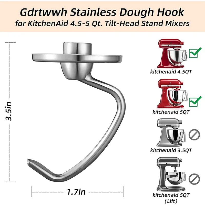 9708471 Mixer K45DH Dough Hook Replacement for KitchenAid / Whirlpool >  Speedy Appliance Parts