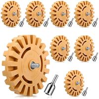 8 Pack Wheel Car Decal and Sticker Remover 4 Inch Adhesive Removal Tool with Bit Adapter