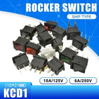 5Pcs KCD1 Push Button Switch 15x21mm SPST 2Pin 3Pin 6A 250V Snap-in on/Off Rocker Switch 15MMx21MM Black Red and White