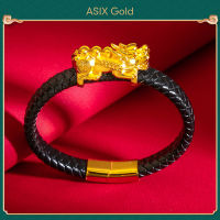 ASIX GOLD สร้อยข้อมือ pixiu ชุบทอง 24K สร้อยข้อมือโชคดี สร้อยข้อมือผู้ชายสุดเท่ สีไม่เปลี่ยนเป็นสีดํา ไม่ลอกออก