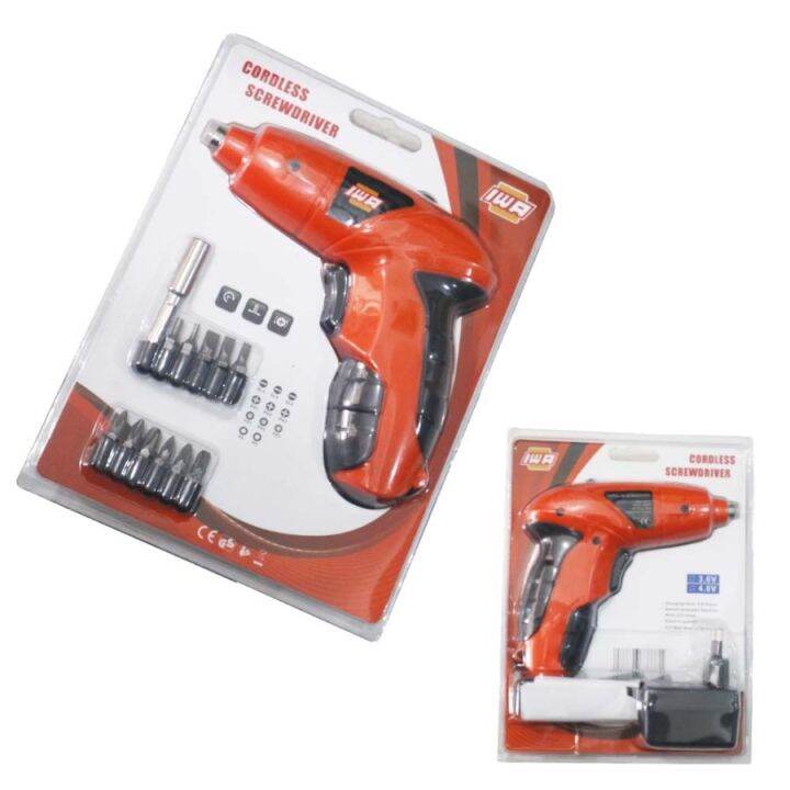 Iwa Mesin Bor Obeng Baterai Bor Cordless Screwdriver 4 8 Volt 24 Pcs