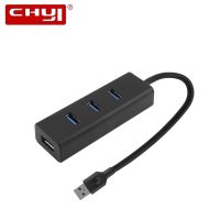 CHYI USB 3.0 HUB 4พอร์ต USB Hab 3.0พร้อมพอร์ต Micro Power ความเร็วสูง5Gbps USB Splitter Adapter สำหรับ PC แล็ปท็อปอุปกรณ์เสริม