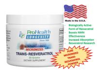 เรสเวอราทอล 98%, ProHealth Longevity, Micronized Trans-Resveratrol, 30 g ชนิดผง