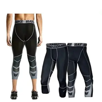 keeping wears】7808 3/4 Length (Black) Compression Cool Dry Sports Tights  Pants Baselyer Running Leggings Basketball Yoga Men and Women