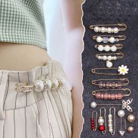 Lapel Pin Women Simulated-Pearl Pendant Pins Crystal Rhinestone Brooch For Woman Scarf Buckle Clips Hat Clothes Multipurpose Pin