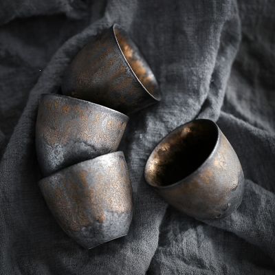 hotx【DT】 Firewood teacup Japanese-style tasting cup stoneware master single handmade ceramic Kungfu tea set