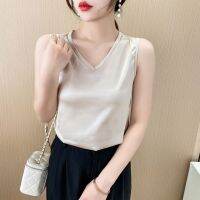 [COD] 2022 new loose vest summer V-neck outerwear temperament jacket camisole womens inner silk bottoming