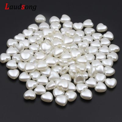 50pcs Love Heart Beads Imitation Pearls Acrylic Beads For Jewelry Making Loose Spacer Beads DIY Necklace Bracelet Accessories