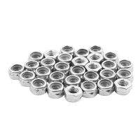 M6x1mm Metric Stainless Steel Nylon Insert Lock Hex Nuts 30 Pcs