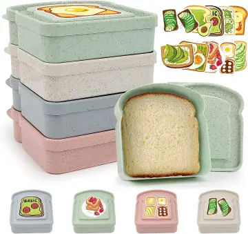 1pc Sandwich Containers For Lunch Boxes Reusable Toast Shaped Sandwich Box  Container For Teens Sandwich Holder Bread Container For Adults Bpa Free  Microwave Dishwasher Safe School Office Camping - Home & Kitchen 