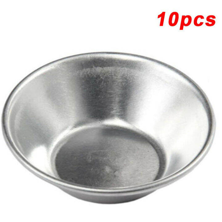 10Pcs Egg Tart Molds Reusable Mini Tart Pan Aluminum Cake Cookie Mold