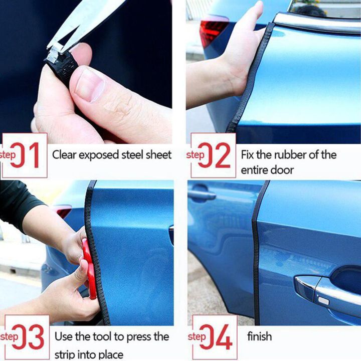 ยางกันกระแทก-ยางกันชน-ขอบประตูรถ-ไม่ใช้กาว-ยางขอบประตูรถ-เส้นตัดขอบประตู-line-door-guard-4สีให้เลือก-ยาว-5-เมตร