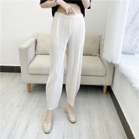 Pleated Harlan Pants Loose Slimming Fashion Casual Summer New Grandma Cropped Pants Pleated Pants Elegant Commuting