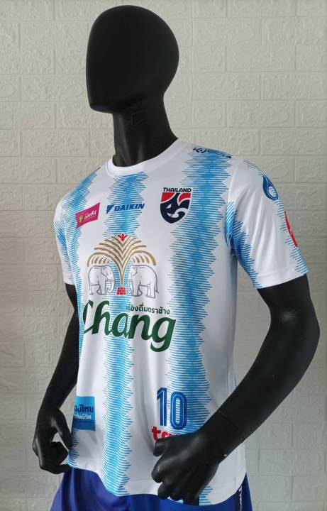 เสื้อซ้อมฟุตบอลทีมชาติไทย-พิมพ์ลายทั้งตัว-สีขาว-ร้านบอลไทย-ballthaifc-sport