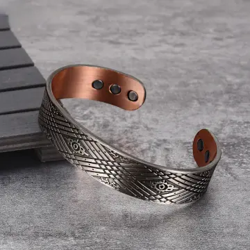 Mens copper store and silver bracelet