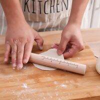 ☋☫♠ Wooden Rolling Pin Non-stick Dough Cookie Biscuit Graduated Roller Baking Tool